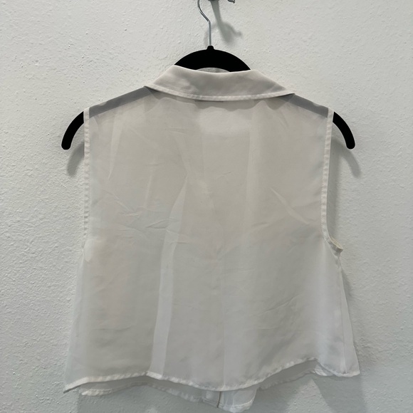 Decree Sheer Button Up Crop Tank - Picture 2 of 3